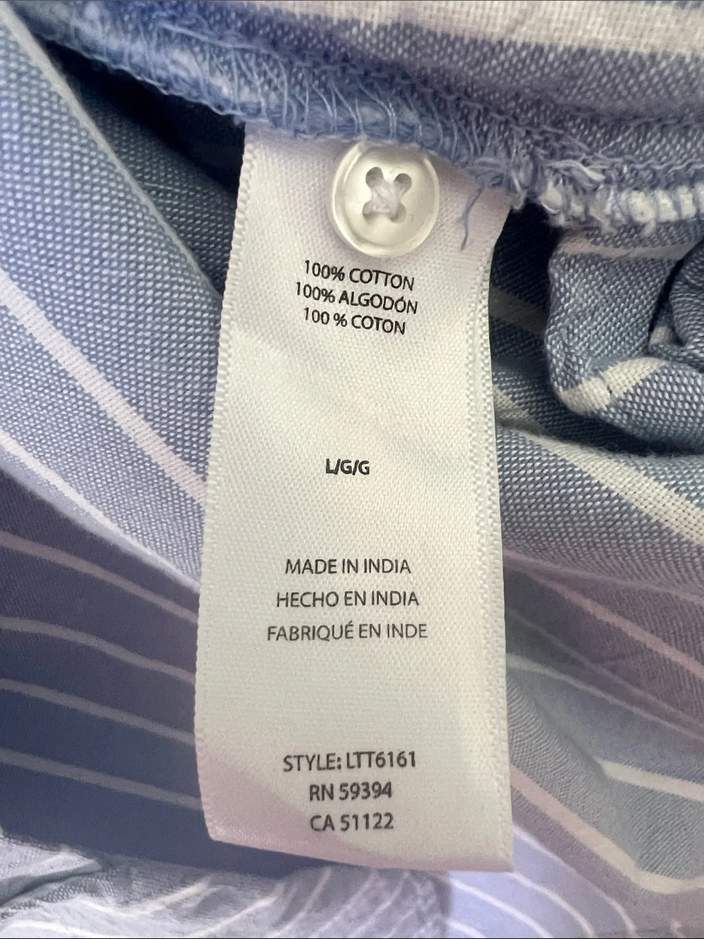 Women’s Blue & White Striped Button-Down Shirt Coastal, Office Chic, casual - Picture 6 of 7
